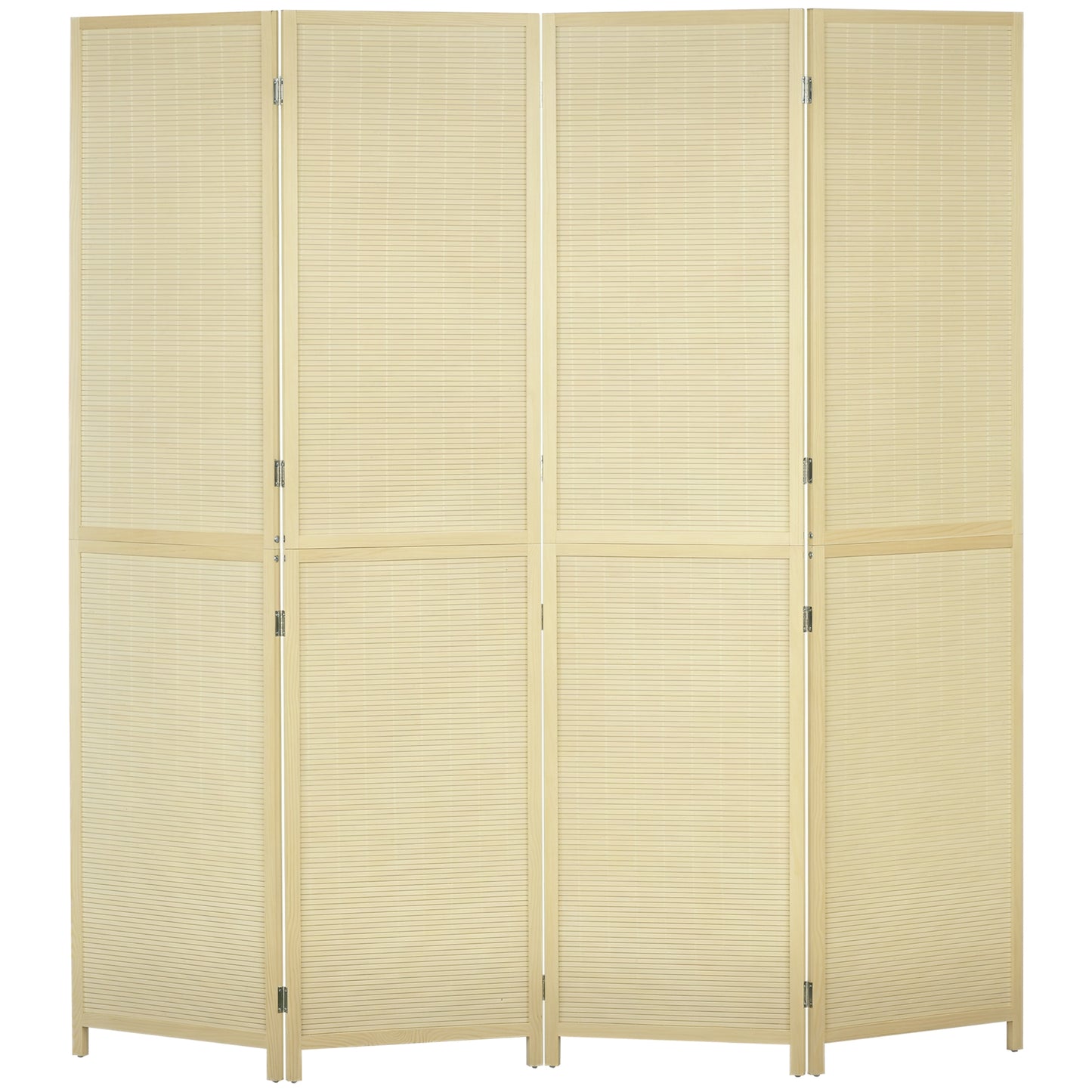Freestanding Room Divider 4 Panel Folding Natural, 180 x 180cm