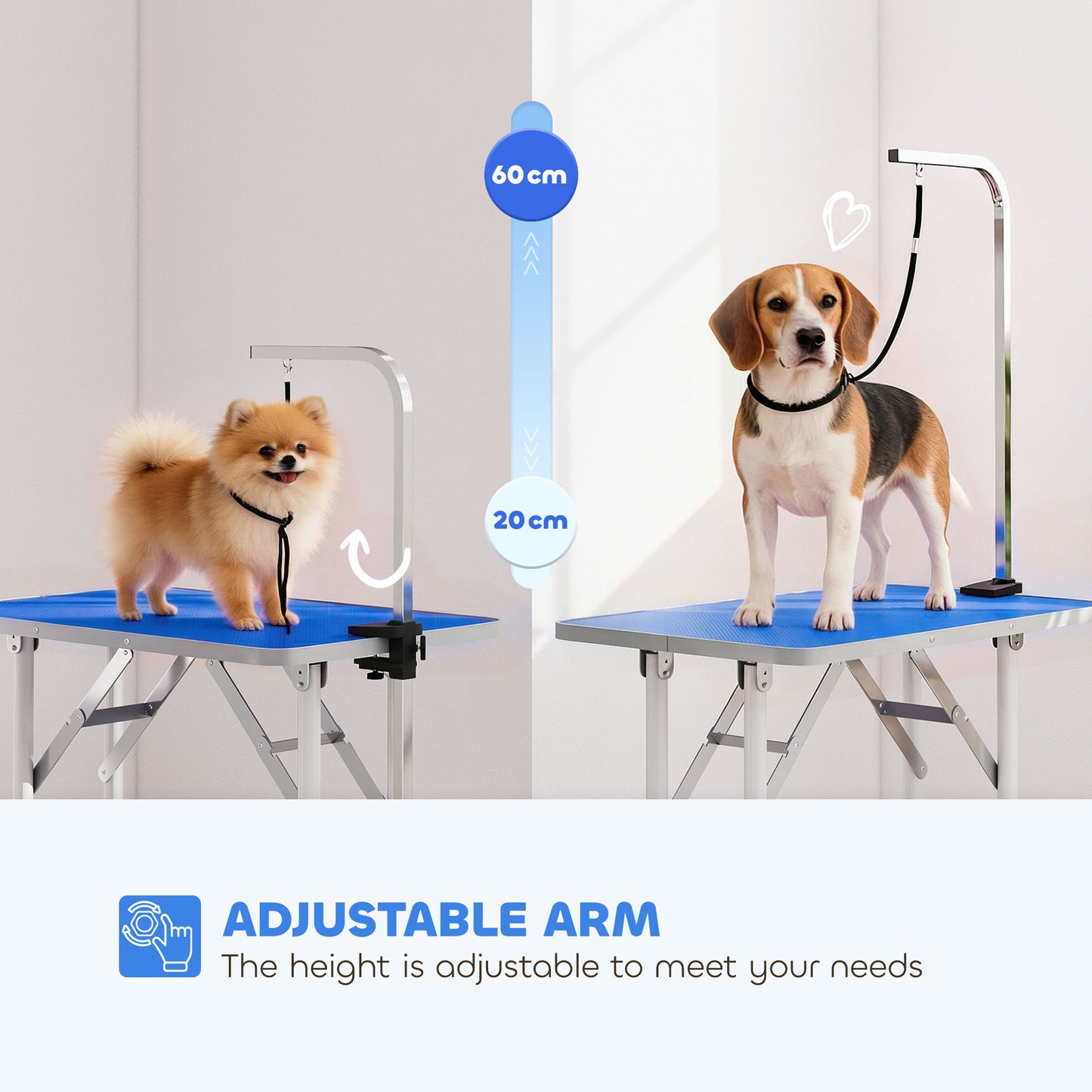 Foldable Dog Grooming Table Adjustable Arm for Small Dogs