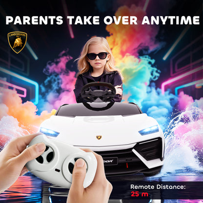 Licensed Lamborghini Electric Ride On Car with Suspension, White