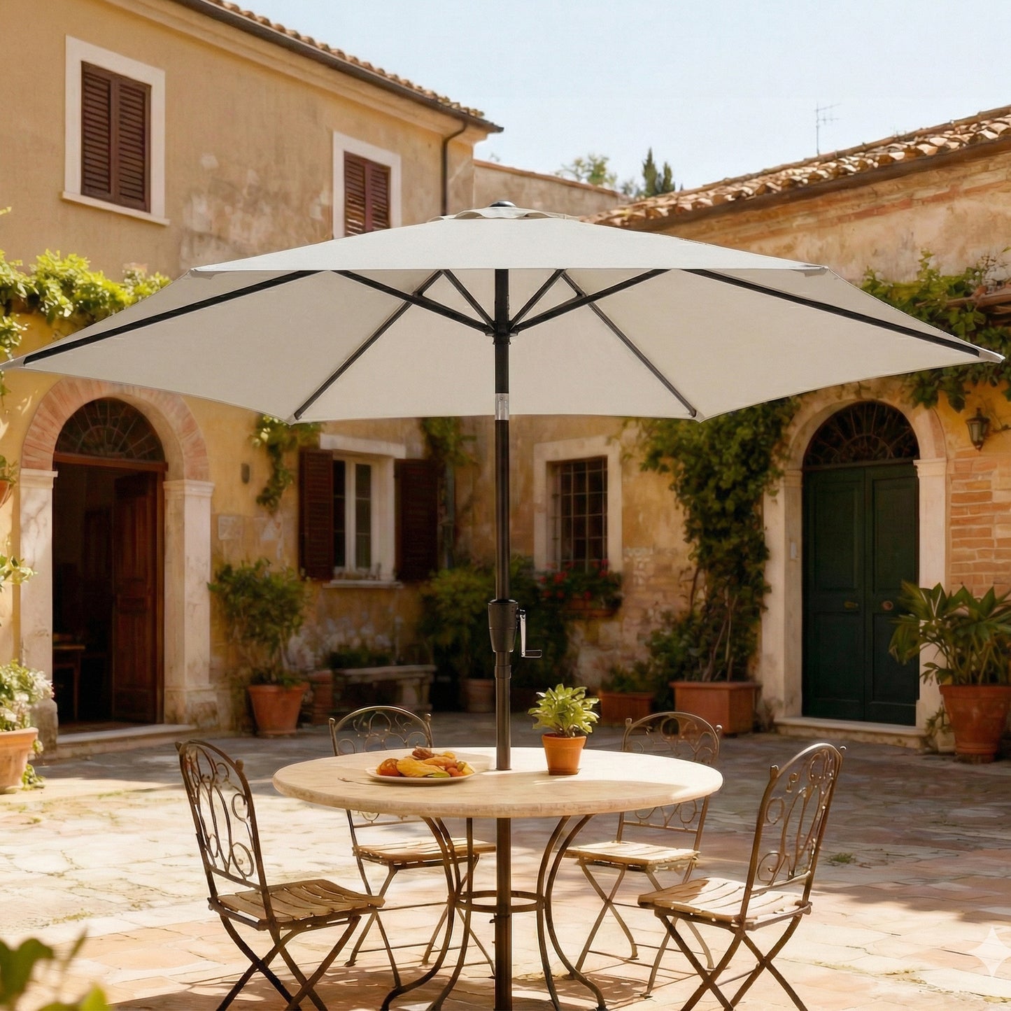 Garden Parasol, 2m Outdoor Table Parasol Umbrella with Tilt