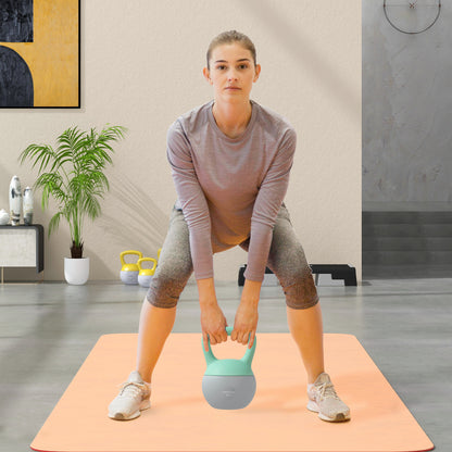 8KG Kettlebell with Soft Body and Non-Slip Handle, Grey and Green