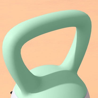 8KG Kettlebell with Soft Body and Non-Slip Handle, Grey and Green