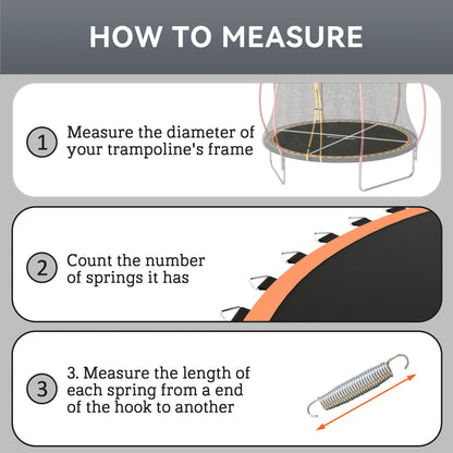 Trampoline Mat with 42 V-Hooks, for 8ft Trampoline, Orange