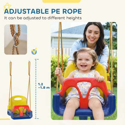3 in 1 Kids Swing Seat, Adjustable Toddler Swing Chair, Dark Blue