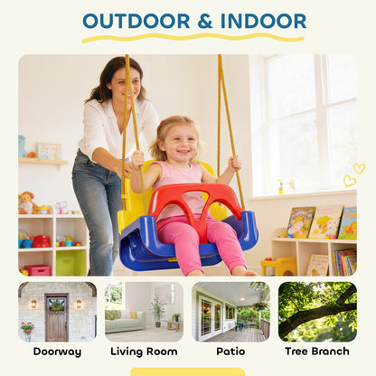 3 in 1 Kids Swing Seat, Adjustable Toddler Swing Chair, Dark Blue