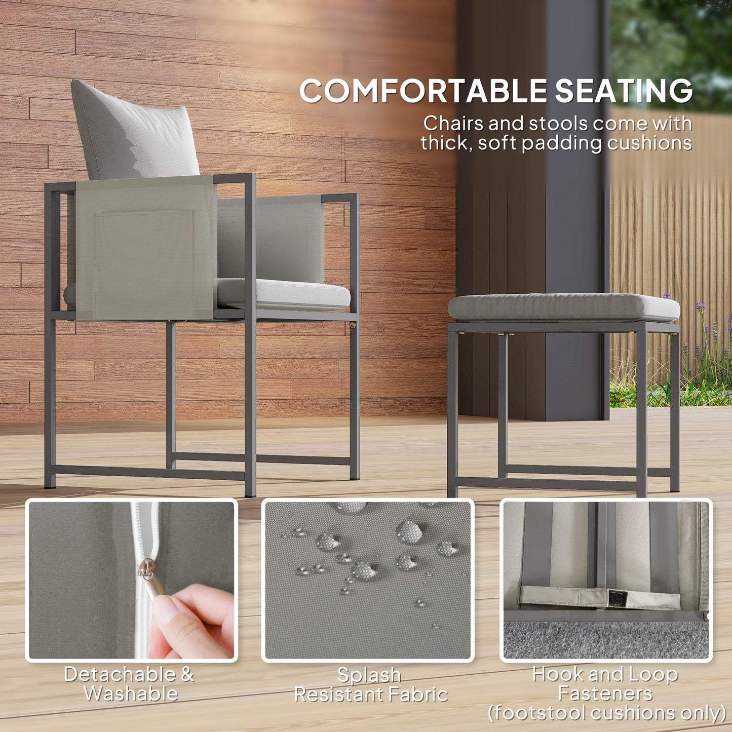 8 Seater Garden Dining Set, Cube Garden Furniture with Cushions