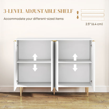 Sideboard Buffet Cabinet with Adjustable Shelves, White