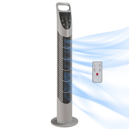 78.5cm Oscillation Tower Fan with Remote Control 3-Speed Wind Grey
