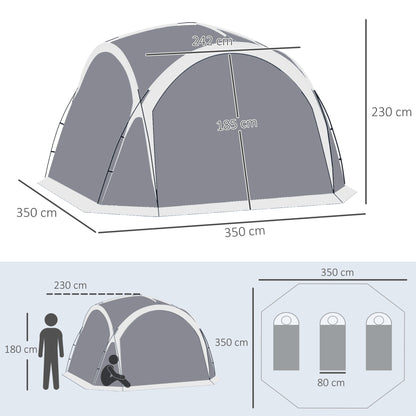 Dome Tent for 6-8 Person Camping Tent w/ Zipped Mesh Doors Lamp Hook