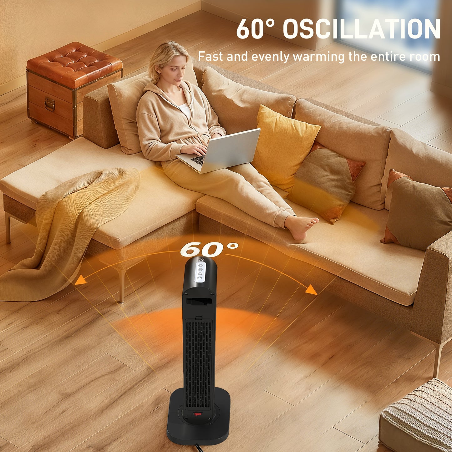 Ceramic Electric Heater, 2000W Fan Space Heater, Black