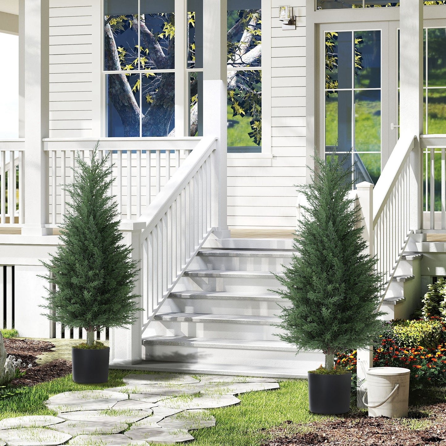 Set of 2 Decorative Artificial Plant, Fake Plants for Home Decor