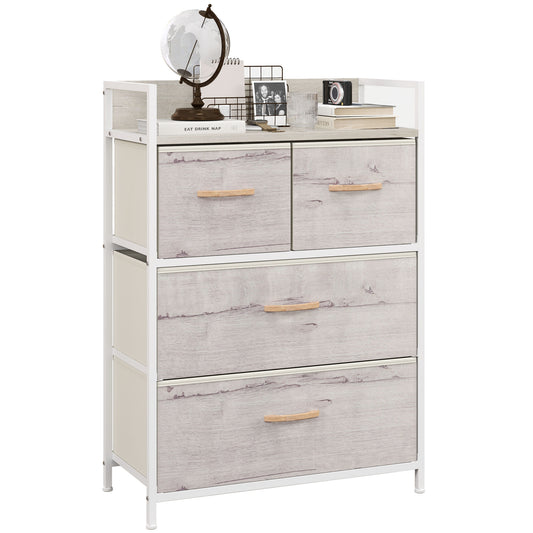 Bedroom Chest of Drawers 4 Drawer Dresser w/ Shelf, Natural
