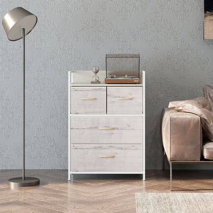 Bedroom Chest of Drawers 4 Drawer Dresser w/ Shelf, Natural