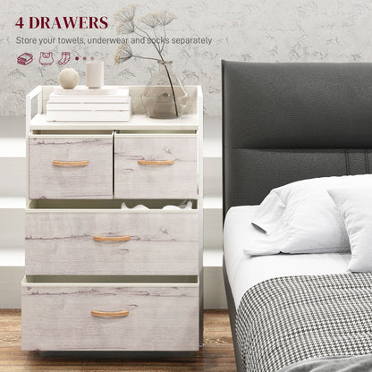 Bedroom Chest of Drawers 4 Drawer Dresser w/ Shelf, Natural