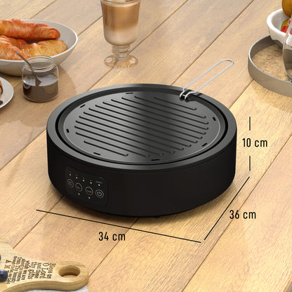 Electric Ceramic Hob with Grill Plate with 4 Heat Levels for All Type