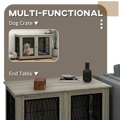 Dog Crate Furniture, 44.5" End Table for Extra Large Dogs w/ Cushion