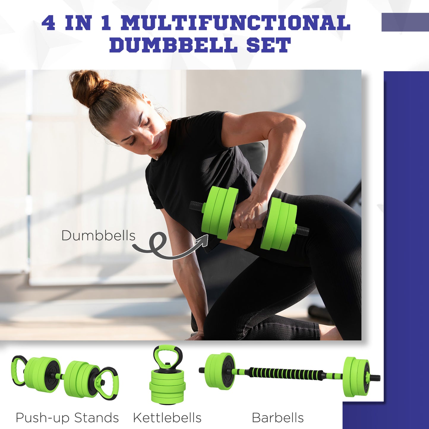 Weight Dumbbells Set, Barbell, Kettlebell, Push Up Stand, 40kg