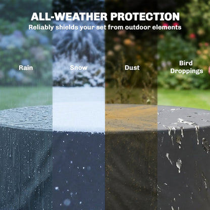 Round Garden Furniture Cover Waterproof Dia.214 x 70 cm, Black