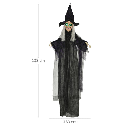 Standing Witch Prop Life Size with Light Up Eyes, Talking Sound