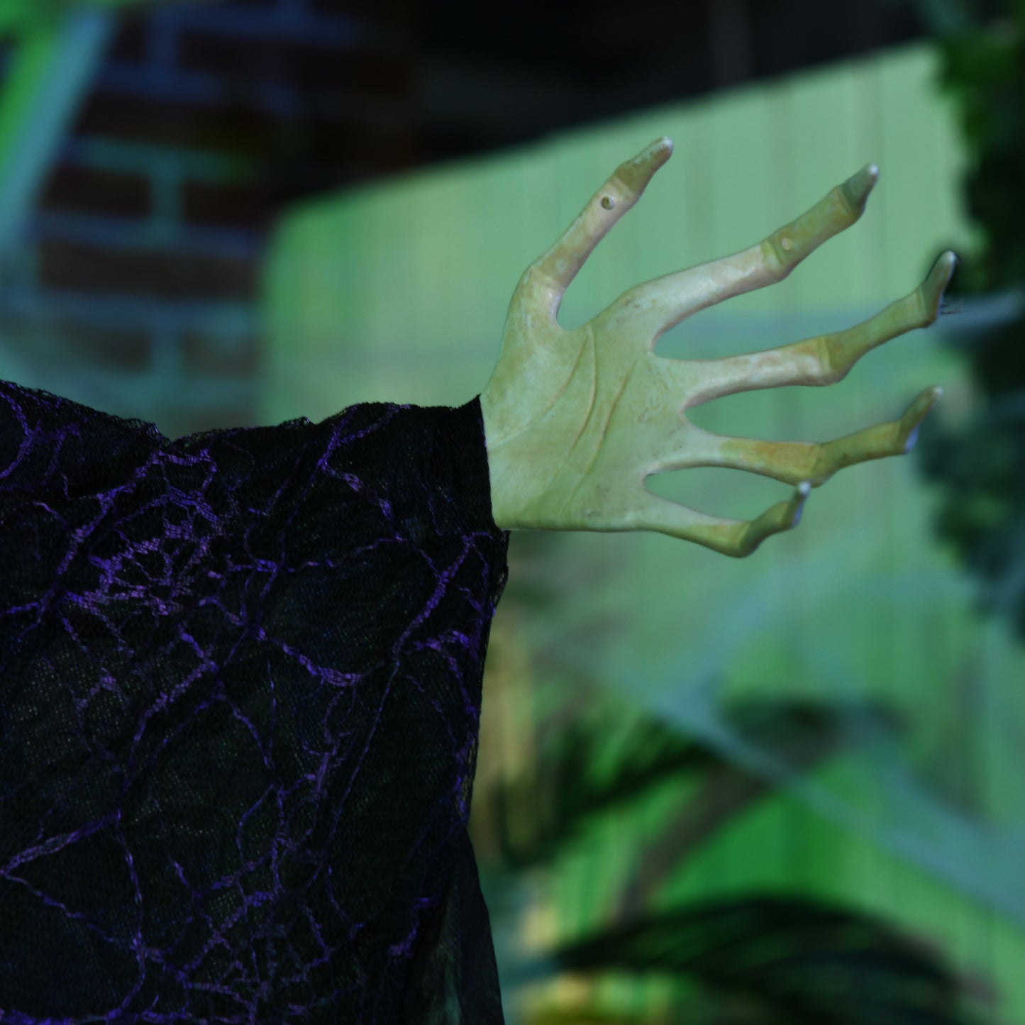 Standing Witch Prop Life Size with Light Up Eyes, Talking Sound