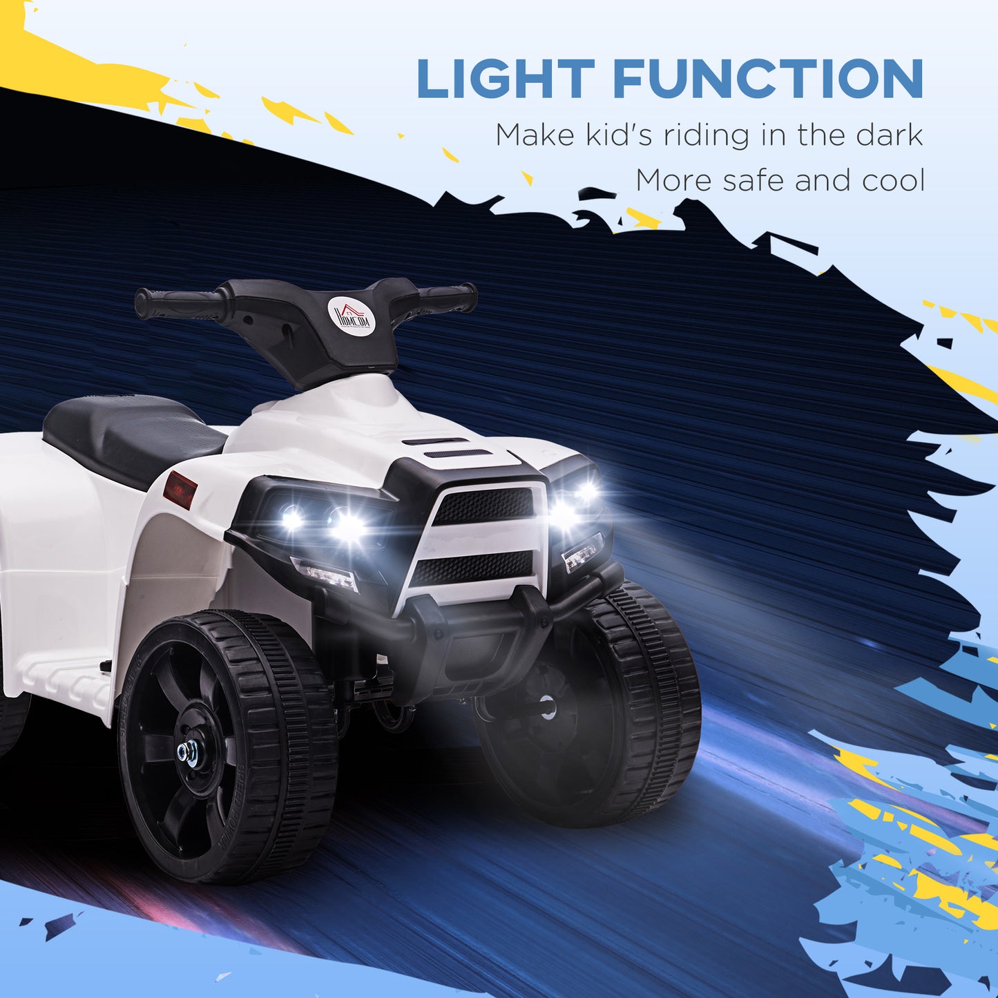 6 V Kids Ride on Cars Electric ATV for 18-36 months Toddlers White+Black
