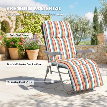 Set of 2 Adjustable Sun Lounger Recliner Reclining Seat Multicolour