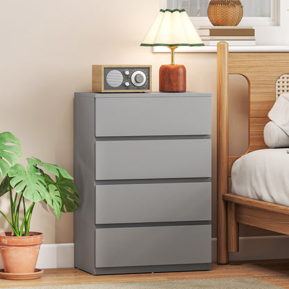 Bedroom Chest of Drawers, 4 Drawers Dresser, Drawer Unit, Grey