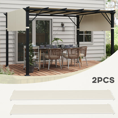 2 Pcs UV Protection Pergola Replacement Canopy, Pergola Shade Cover, Easy to Install, for 3 x 3(m) Pergola, Cream White
