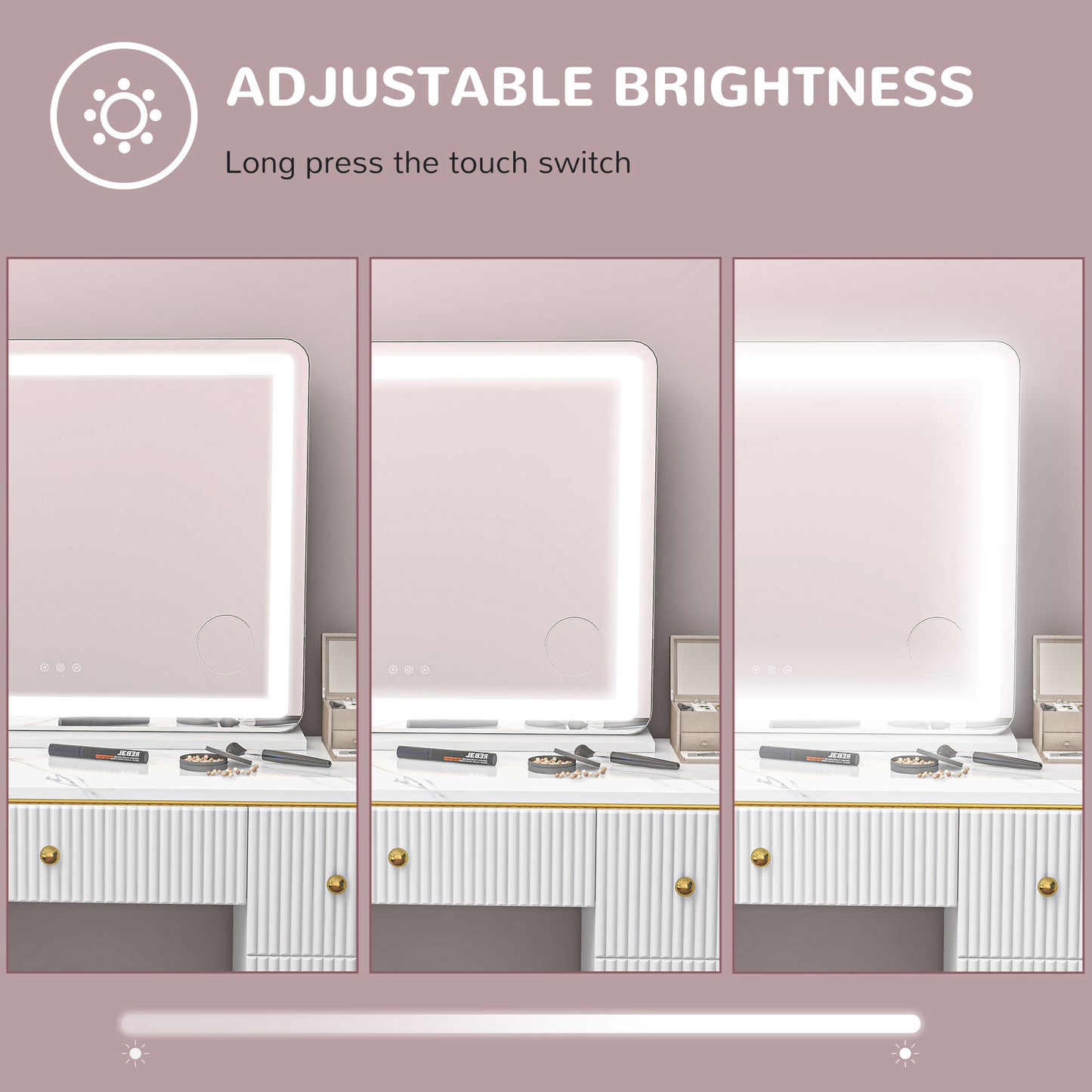 Vanity Mirror with Lights, 10X Magnifying, USB Charging Port, White