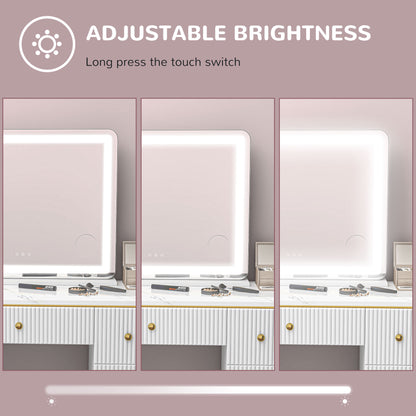 Vanity Mirror with Lights, 10X Magnifying, USB Charging Port, White