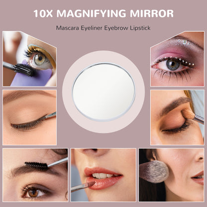 Vanity Mirror with Lights, 10X Magnifying, USB Charging Port, White