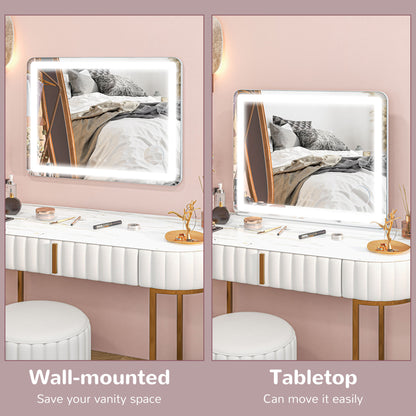 Vanity Mirror with Lights, 10X Magnifying, USB Charging Port, White
