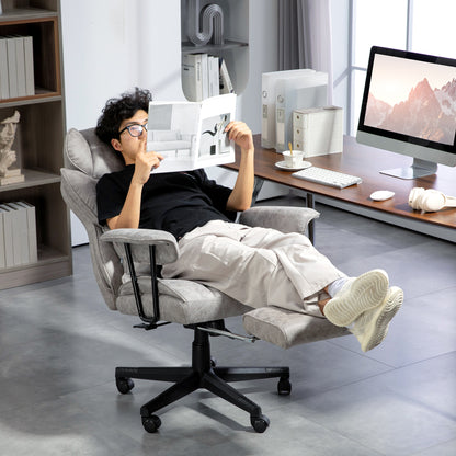 Office Chair, Ergonomic Desk Chair with Foot Rest, Grey