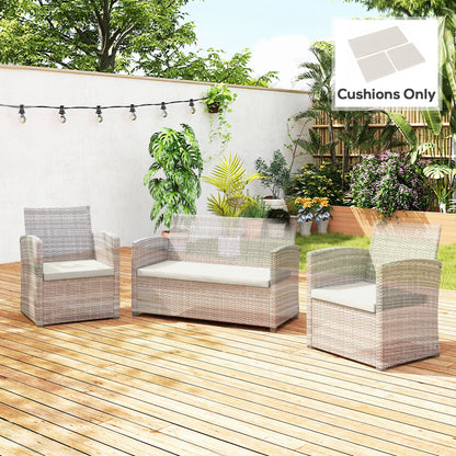 3PCs Rattan Garden Seat Cushions Pads for Patio Furniture
