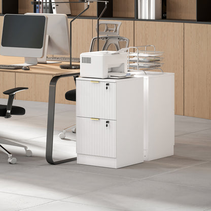 Filing Cabinet, File Cabinet with 2 Lockable Drawers and Hanging Rails
