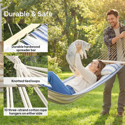 Cotton Hammock, Soft Portable Swing Chair w/ Headrest