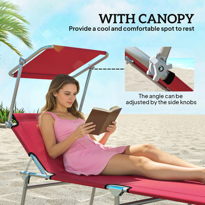 Foldable Sun Lounger Set of 2, 4 Level Adjustable Backrest