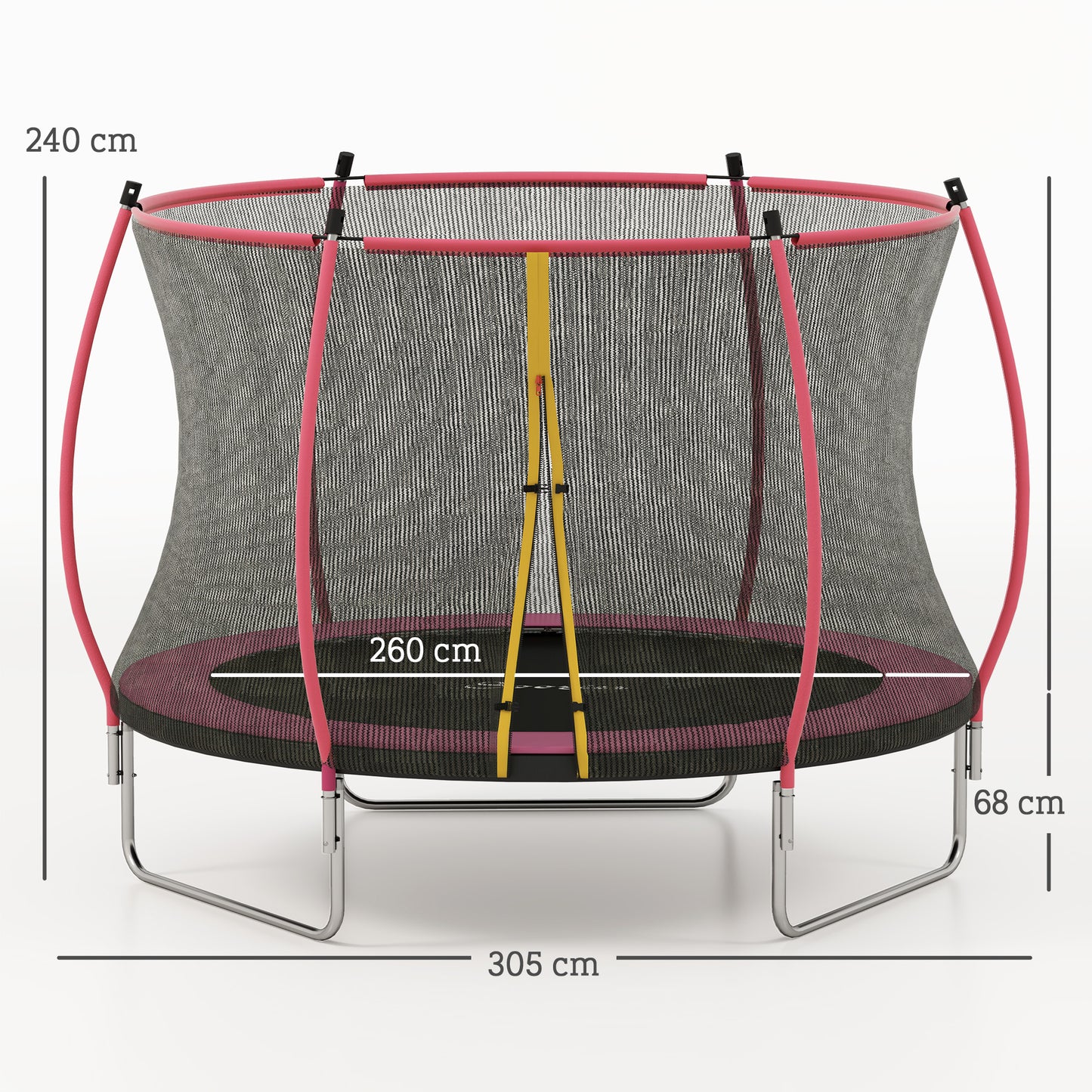 10ft Trampoline with Enclosure Net and Spring Cover, Pink