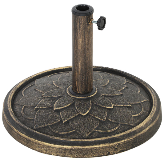 12kg Resin Garden Parasol Base Sun Umbrella Base, Bronze Tone