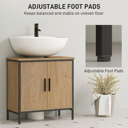Under Sink Cabinet with Doors for Basin without or with Pedestal Oak