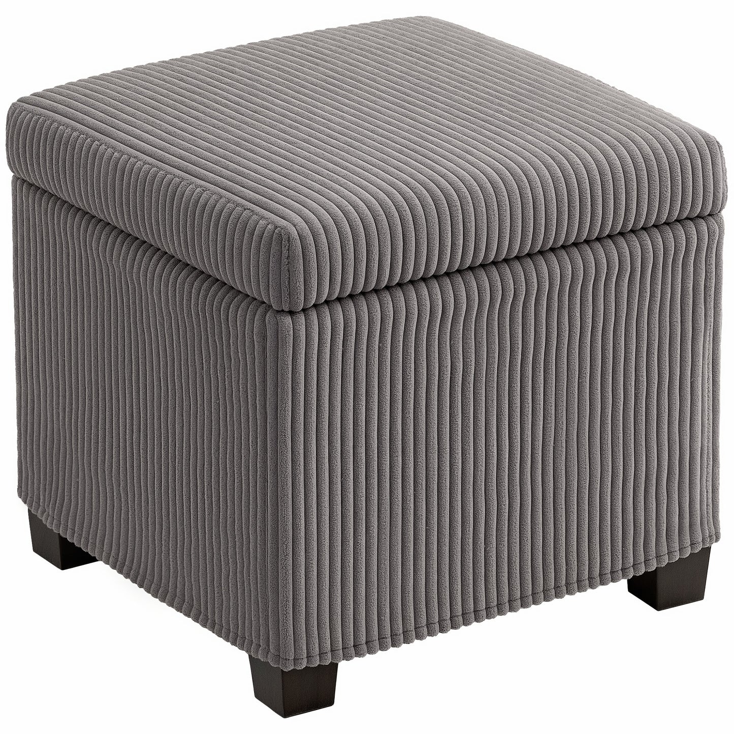40 cm Ottoman Storage Box with Removable Lid, Foot Rest, Grey