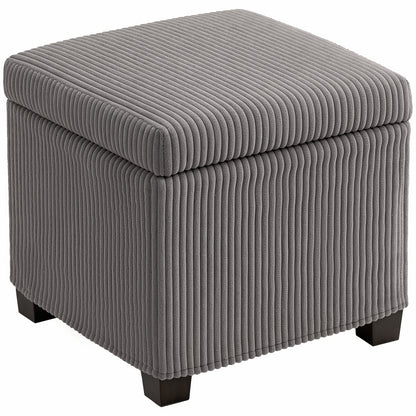 40 cm Ottoman Storage Box with Removable Lid, Foot Rest, Grey