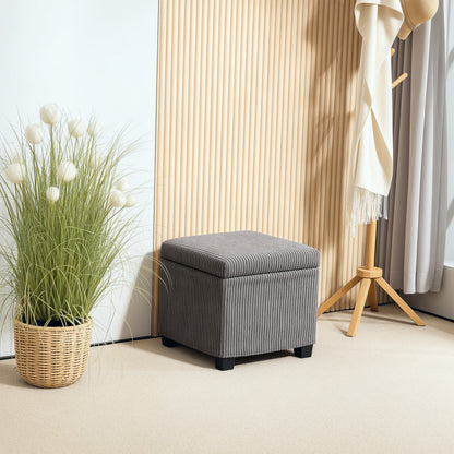 40 cm Ottoman Storage Box with Removable Lid, Foot Rest, Grey