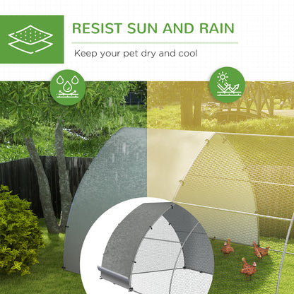 Walk-In Chicken Run w/ Cover, for 8-12 Chickens, 3 x 3.8 x 2.2m