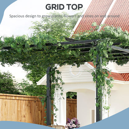 3x3m Metal Gazebo Pergola Grape Trellis Climbing Plants Sun Shelter