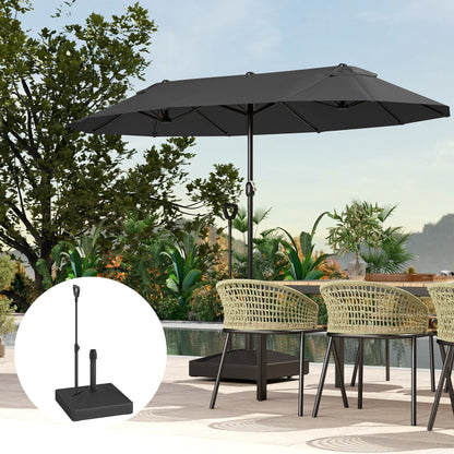 Garden Parasol Base Parasol Stand, Sand/Water Filled, Black