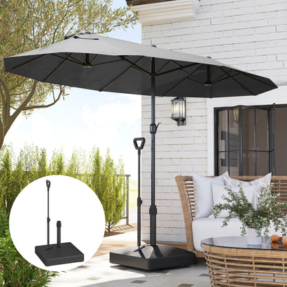 Garden Parasol Base Parasol Stand, Sand/Water Filled, Black
