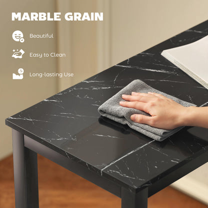 Bar Table Coffee Table with Adjustable Footpads Black Marble Effect