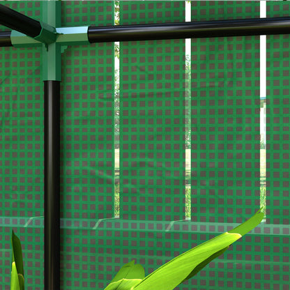 3 Tier Mini Greenhouse with PE Cover, Roll-Up Door, Green