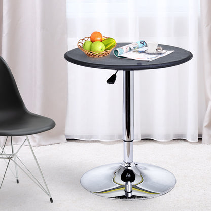 93cm Adjustable Round Bar Table w/ PVC Leather Steel Base Bistro Black